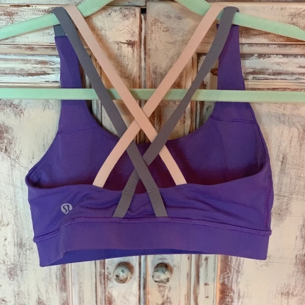 Lulu 🍋 Energy Bra Iris Flower/Denim/Silver Spoon​​​​​​​​​ - Picture 4 of 6